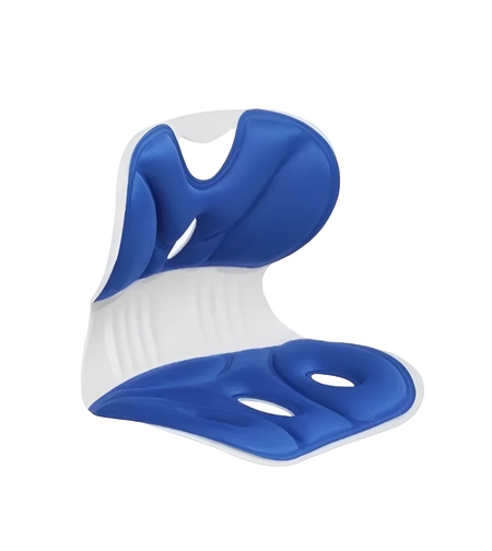 Suport pentru Scaun, Flippy, pentru Corectarea Posturii, Portabil, Ergonomic, Ameliorare Durere, Respirabil, 32x29x28 cm, Marime S, Albastru