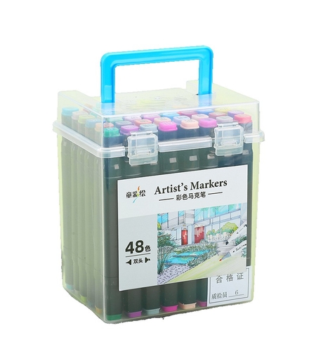 Set Cutie 48 Markere, Flippy, cu Alcool, Artist Markers, Cutie Plastic cu Maner, Multicolor