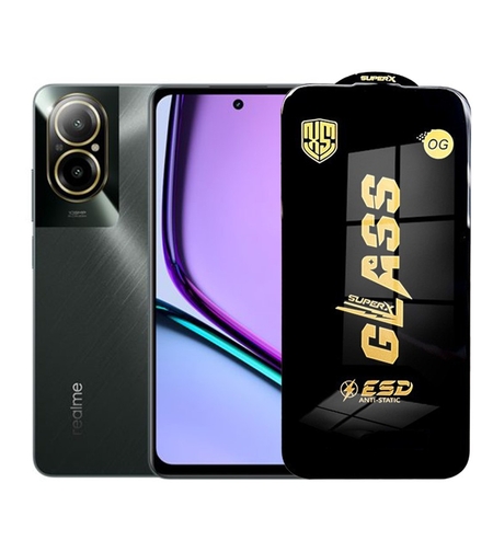 Folie de Protectie pentru Realme C67, Vafy, Sticla Securizata ESD, Margini Negre, Rezistenta la Zgirieturi, Antistatica, 0.35 mm, Transparenta