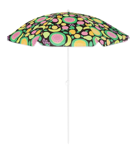 Umbrela de plaja 160 cm cu structura metalica, inclinare reglabila si husa transport, multicolor