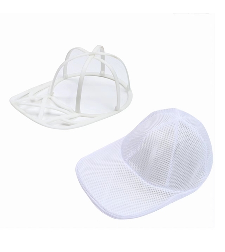 Husa de Spalare Sapca, Flippy, pentru Masina de Spalat, din Poliester, Circumferinta 53 cm, cu Fermoar, cu Suport Sapca, Alb