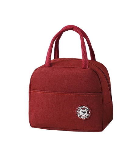 Geanta Termica pentru Pranz Flippy, Multifunctionala, Compartimentata, Impermeabila, cu Manere, Buzunar Exterior, 22x14x19 cm, Rosu