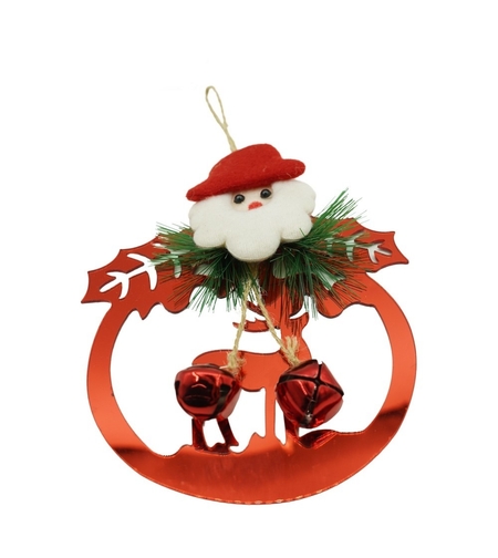 Ornament brad, Flippy, Ren cu clopotei, Rosu, Lucios, 15*20CM, Acril, Interior/ Exterior