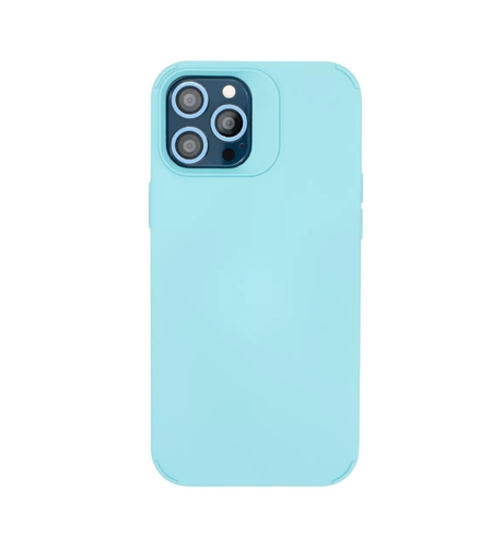 Husa Apple iPhone 14, Vafy, din Silicon Lichid, Interior din Microfibra, Lentile Fosforescente de Protectie Camera, Anti Amprenta, Rezistenta la Socuri, Bleu