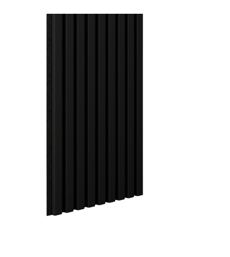Riflaj MDF decorativ LDA PREMIUM de tip Panou Acustic, Negru, 260x40 cm