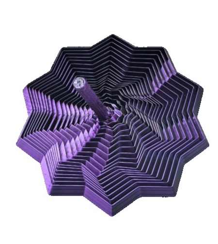 Jucarie Decompresie, Flippy, Model Stea 3D, DuoChrome, Maner Spirala, Turn Magic Geometric, Multiple Forme, Anti-stress, 8.6 cm, Negru/Mov