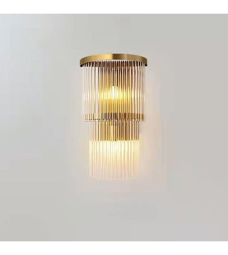 Lampa de Perete in Interior, Flippy, Lampa de Lux pentru Decor de Interior, Corp de Iluminat Tip aplica, din Inox Auriu si Cristal, Lumina Calda Rece Neutra, 43 x 25 cm, Ideal pentru Camere Mici si Medii, Transparent Auriu