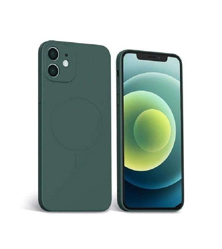 Husa protectie Vafy compatibila cu Apple iPhone 12 Pro Max Mag Safe Silicone Verde