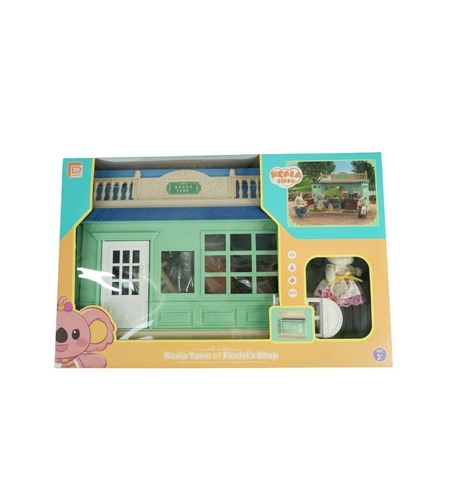 Casa de papusi, magazin cu flori, cu mobilier si figurine