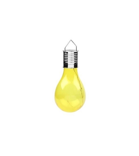 Lampa Solara LED Decorativa sub forma de Bulb, pentru exterior, suspendata, IP65, Ultron Galben, Flippy
