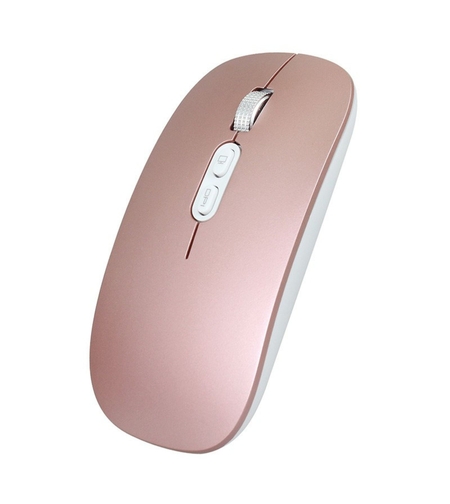 Mouse Wireless Reincarcabil, Vafy, Compatibil Windows/macOS, Bluetooth 5.1 + 2.4GHz, Silentios, DPI 800/1200/1600, Roz Auriu