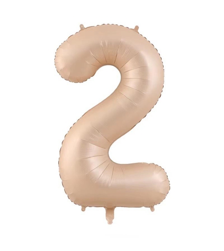 Balon din Folie Metalizata, Flippy, Figurina Cifra, Model 2, Tema Aniversare 100 cm, Ambalaj Individual, Pai Inclus, Umflare cu Aer sau Heliu, Crem