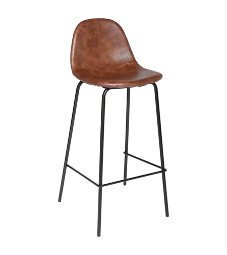 Scaun bar Atmosphera Vladi, cadru metal si lemn, 44x42x95 cm, maro