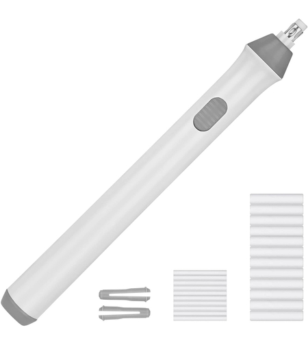Radiera Electrica, Flippy, pentru Schite si Arta, Grosime Varf 3 mm/5 mm, Baterii 2 x AA (neincluse), din ABS, Alb