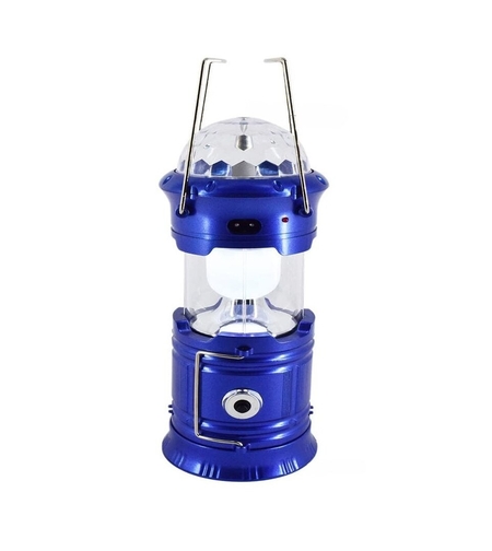 Lanternă pliabilă de camping Magic cool cu ​​lampă disc și USB Flippy, Lanterna, Felinar, Acumulator 1200 mAh, reincarcabila, 6 LED + 1 W + 3C culori, Albastru