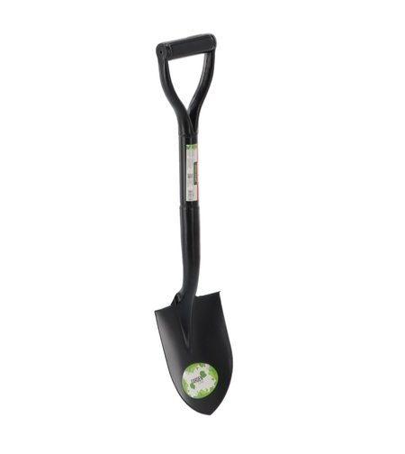 Lopata mica pentru gradina din otel cu maner ergonomic, 67 cm, negru