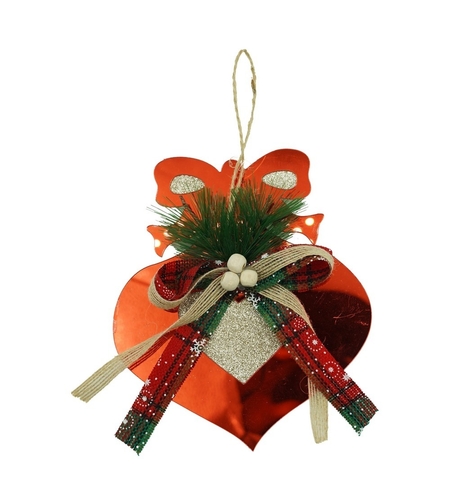 Ornament brad, Flippy, Inima, Rosu, Lucios, 15*15CM, Acril, Interior/ Exterior