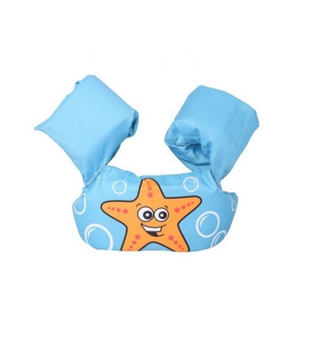 Vesta de salvare pentru copii cu aripioare de inot, Flippy, Albastru, Model stea de mare