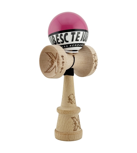Kendama X TE IUBESC Originala, Profesionala, Flippy, Super Sticky cu Cupe Mari KING SIZE V3, Gaura in Baza, Rulment Metalic, din lemn 18 cm, Ata