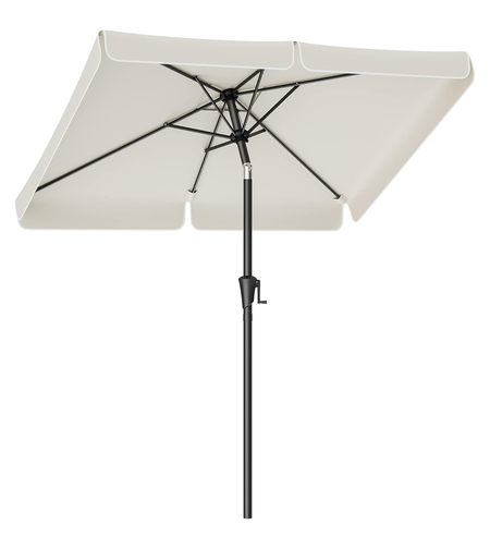 SONGMICS Umbrela de gradina cu manivela, 200x150 cm, UPF 50+, inclinare 30°, structura metalica, bej