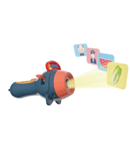 Set Jucarie Educativa, Flippy, Proiector Tip Lanterna Pentru Copii, 6 Teme, 48 de Imagini, Cutie Depozitare, +3 ani, Albastru