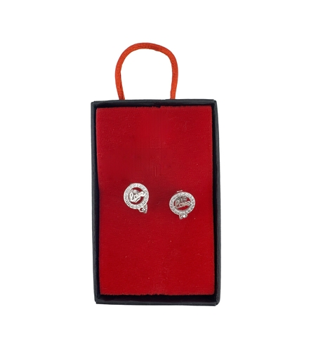 Cercei din Argint 925, Jolie Silver, pentru Dama, Model Love in Cerc cu Cristale, 1.74 g, Design Minimalist Elegant, Argintiu