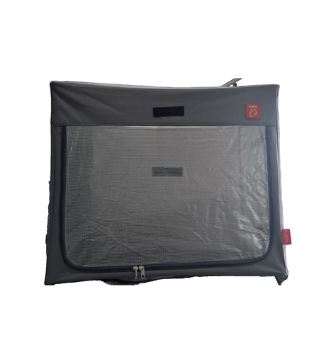 Cusca Animale pentru Uscare Blana, Flippy, din Textil, Fereastra Transparenta, 62 x 40 x 50 cm, Gri