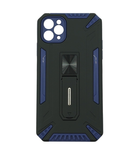 Husa de protectie Vafy compatibila cu Apple iPhone 11 Defender Model 4 cu suport, Albastru inchis