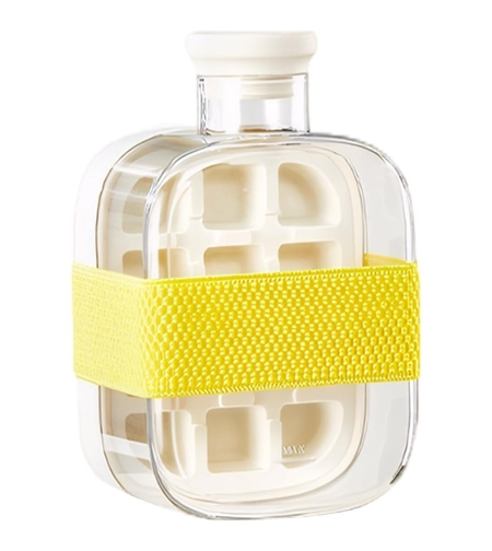 Forma de Gheata, Vafy, 2in1, Tip Sticla cu Pai, 500 ml, 12 Cuburi, 16.3 x 10.8 x 8 cm, Alb