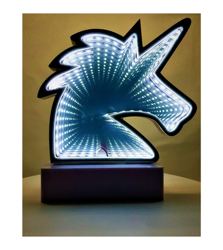 Decoratiune Luminoasa cu Baterii/USB Neon Model Unicorn Alb Rece 20 cm