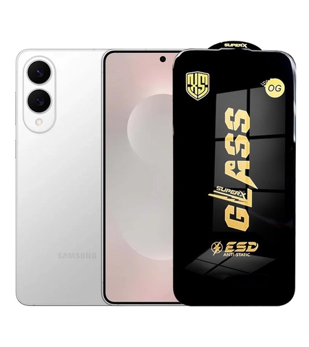 Folie de Protectie pentru Samsung Galaxy S25 Edge, Vafy, Sticla Securizata ESD, Margini Negre, Rezistenta la Zgirieturi, Antistatica, 0.35 mm, Transparenta