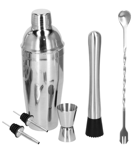 Set Cocktail Shaker Kit pentru barmani 550ml, KI13, 6 piese