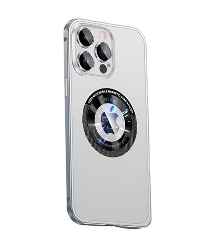 Husa de Protectie MagSafe Compatibila cu iPhone 15 Pro Max, Vafy, Carcasa din Metal, Incarcare Wireless, Acoperire Completa, Protectie Camera, Antisoc, Antizgariere, Antialunecare, Gri Metalizat