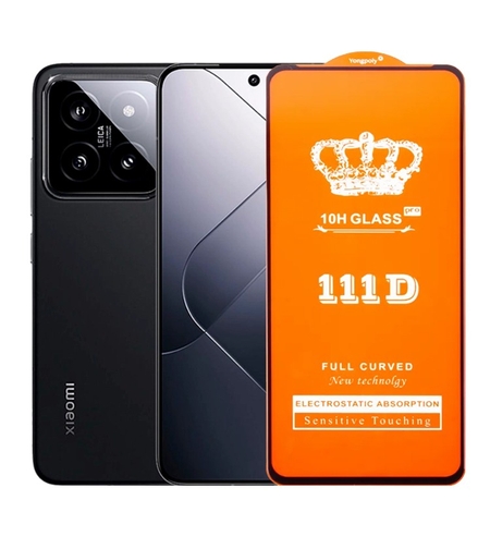 Folie Sticla Securizata pentru Xiaomi 14, Vafy, Sticla de Protectie Compatibila cu Xiaomi 14, Full Cover 111D, HD, Margini Negre, Transparenta