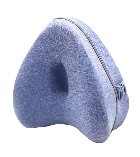 Perna Ortopedica pentru Picioare, Flippy, Multifunctionala, Confortabilă, in Forma de Inima, Spuma cu Memorie, Curea Anti-cadere, 25x23x13 cm, Albastru