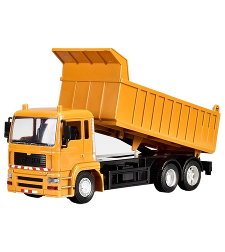 Camion Basculanta Jucarie pentru Copii, Vafy, Jucarie Camion Basculanta cu Telecomanda, Jucarie de Constructie, Acumulator cu Incarcare USB, 28 x 13 x 9 cm, Galben