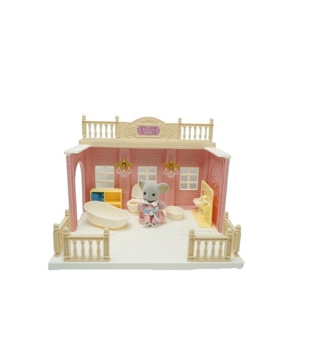 Baie pentru papusi cu mobilier si figurina
