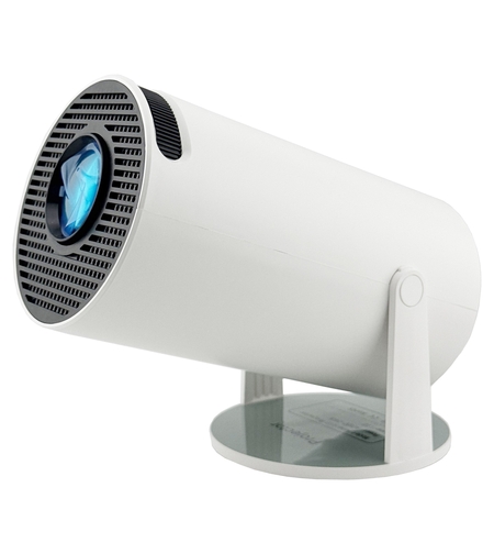 Video Proiector Portabil cilindric HY300, Flippy, Inteligent, HD 1280×720, Wireless, Compatibil cu Android/iOS, AC, 19 x 11 x 9 cm, Alb