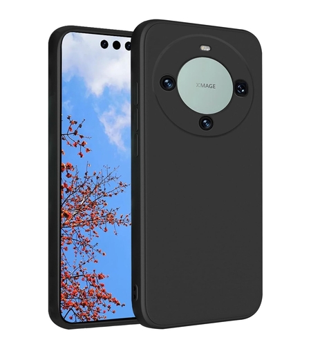 Husa de Protectie, Vafy, pentru Huawei Mate 60 Pro, Liquid Silicone, cu Microfibra pe Interior, Protectie Antisoc, Compatibil Incarcare Wireless, Negru