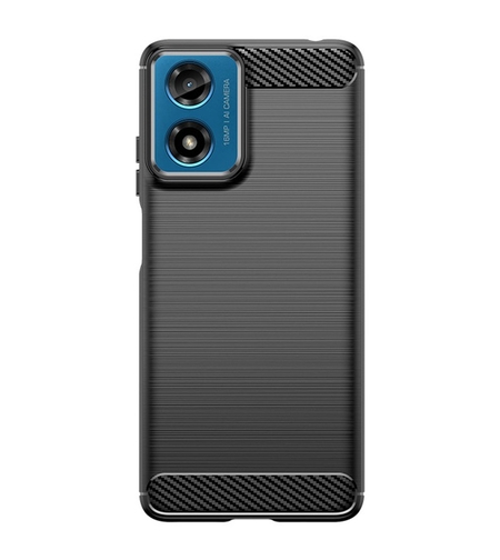 Husa de Protectie pentru Motorola Moto G04 5G / Moto G24 5G, Vafy, Protectie 360, din TPU cu element de Carbon, Anti Alunecare, 1.8 mm, Negru