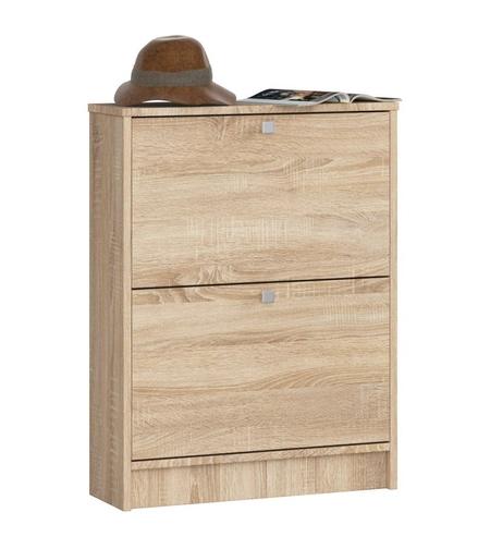 Dulap pantofi cu 2 usi rabatabile, PAL laminat 16 mm, 60x20x80 cm, stejar sonoma