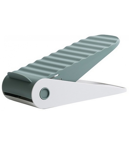 Suport pentru Pantofi, Flippy, cu Două Straturi, Organizator, Antiderapant și Durabil, Inălțime Reglabilă, 25.5x11x7.5 cm, Verde, 150 g