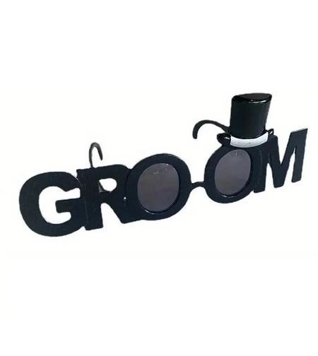 Ochelarii Decorativi, Flippy, Tema Nunta, Model Groom (Ginere), din Plastic, Negru