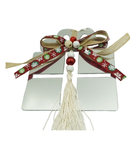 Ornament brad, Flippy, Cadou, Argintiu, Lucios, 14*26CM, Acril, Interior/ Exterior
