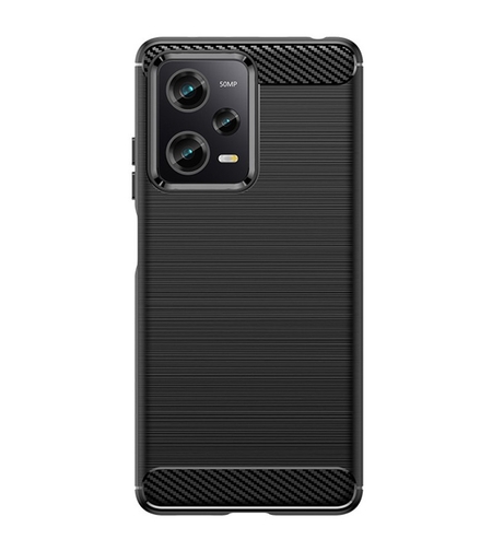 Husa de Protectie pentru Xiaomi Redmi 12 Pro, Vafy, Protectie 360, din TPU cu element de Carbon, Anti Alunecare, 1.8 mm, Negru