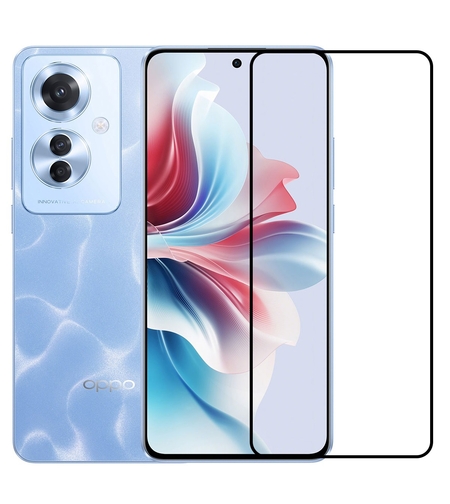 Folie Sticla Securizata, Vafy, Compatibila cu Oppo Reno 11F, Full Glue, Margini Negre, Transparent