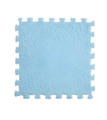 Set 10 Piese Covor tip Puzzle, Flippy, Spuma EVA, Pufos, 30 x 30 x 1 cm, Baby Blue