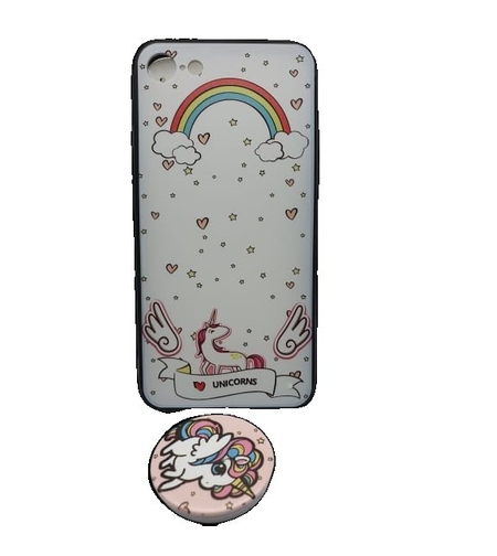 Husa Apple iPhone 6/6S Multicolor Model Unicorn Suport inclus