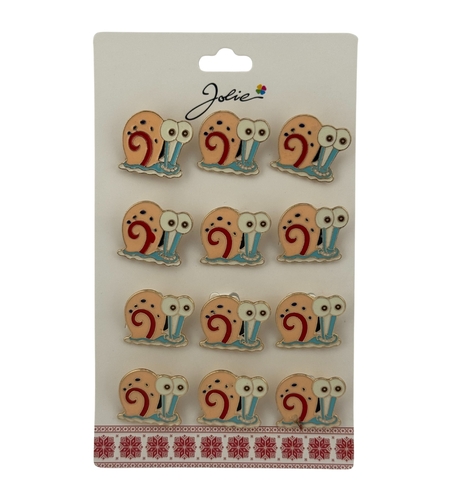 Set 12 Brose Martisor pentru Copii, Jolie, Model Melc, Multicolor