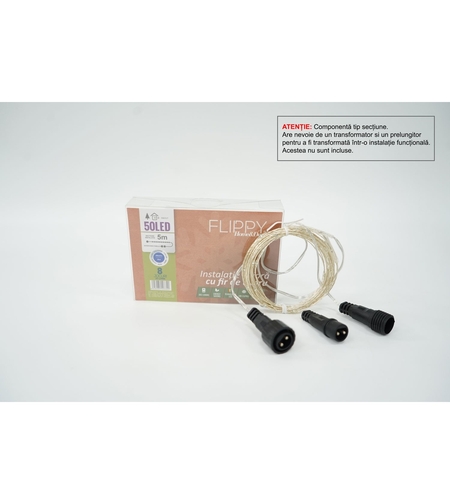 Instalatie de Craciun Tip Liniar, 8 jocuri de lumini, Fir Cupru, 5 m, 50 LED -uri, Albastru